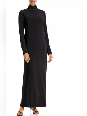 Norma Kamali Long Sleeve Turtleneck Gown Black M